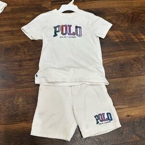 Polo Ralph Lauren White Tee and Shorts Set